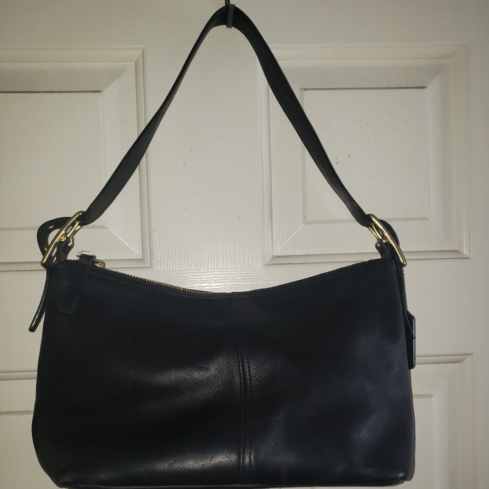 COACH Legacy BLK Leather Hobo Shoulder Bag